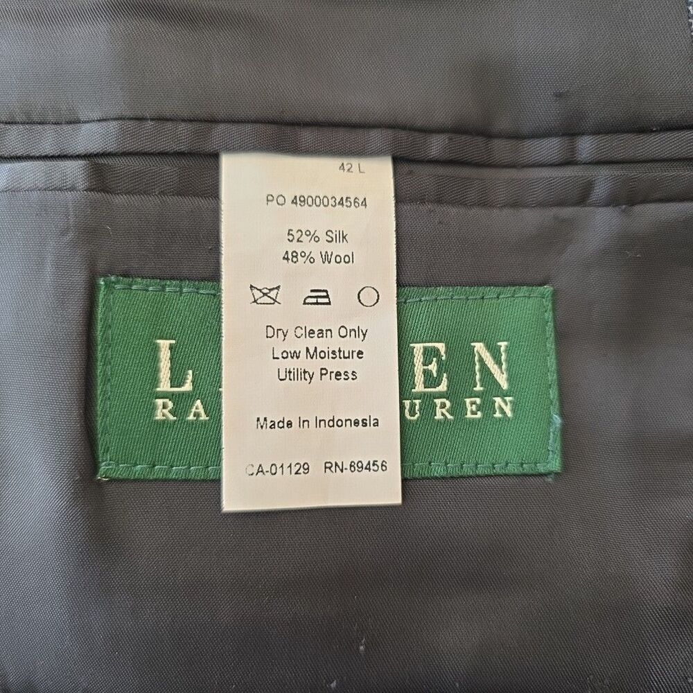 Lauren Ralph Lauren LRL Men's Wool & Silk 2-Button Blazer Blue Basketweave • 42L - Picture 11 of 13